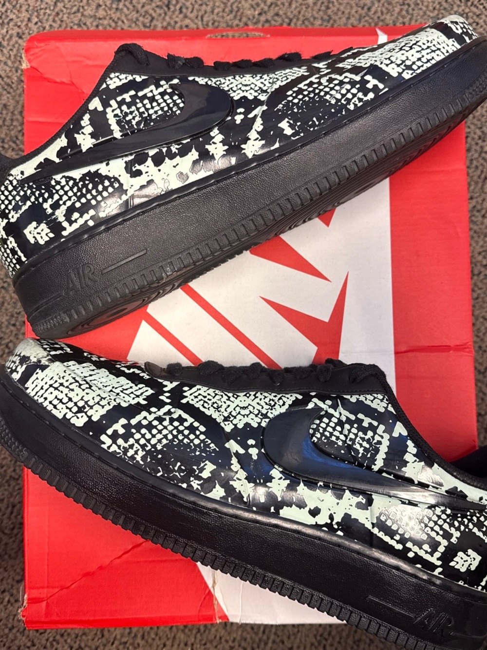 Nike Air Force 1 Foamposite Pro Cup Snakeskin Low Top Sneakers